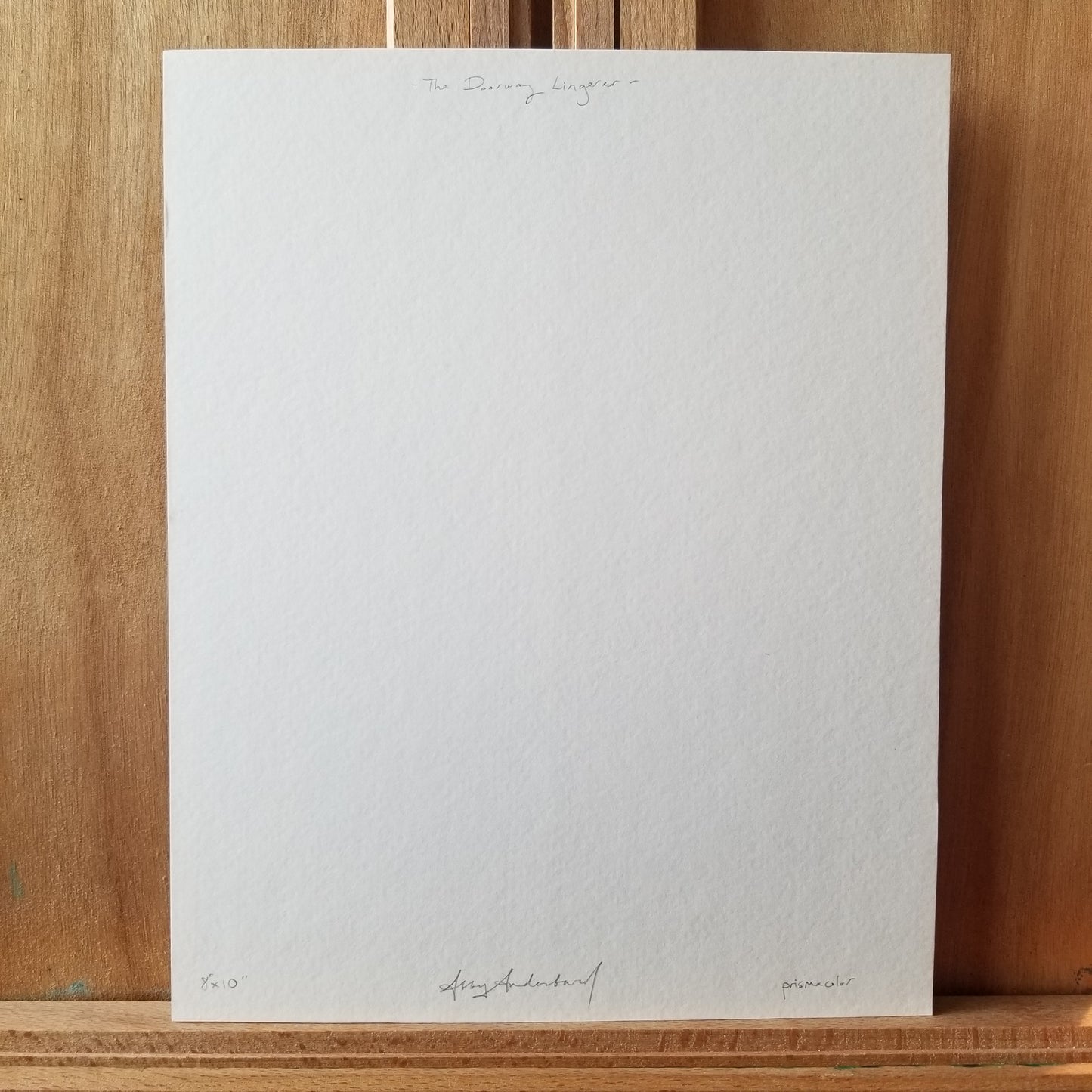 "The Doorway Lingerer" - Original Prismacolor Sketch on Heavy Watercolor Paper - 8x10 inches