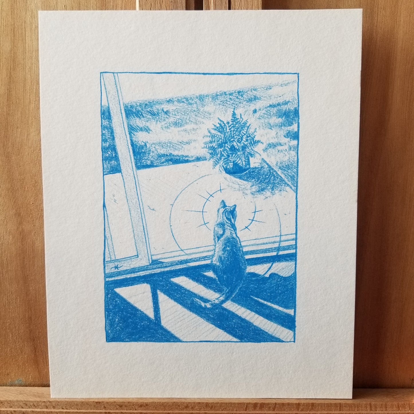 "The Doorway Lingerer" - Original Prismacolor Sketch on Heavy Watercolor Paper - 8x10 inches